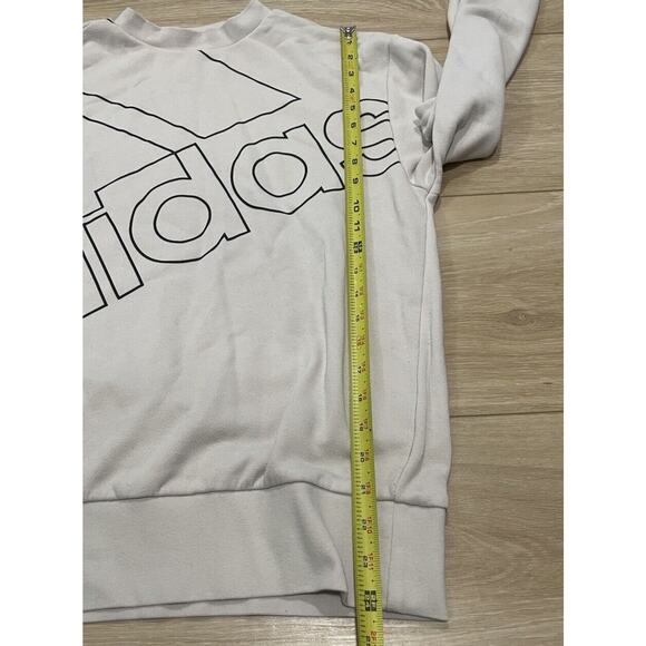 Adidas Crew Neck Sweatshirt Large Logo Women’s XS White Cream Three Stripes 19 - Picture 8 of 9